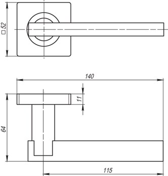 Ручка Armadillo (Армадилло) раздельная K.SQ52.ORBIS (ORBIS SQ004) SN/CP-3 матовый никель/хром - фото 82269