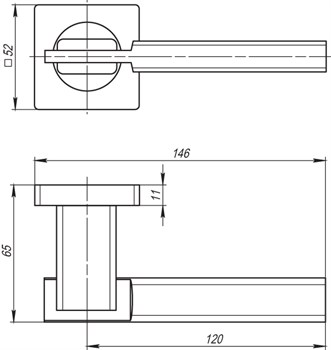 Ручка Armadillo (Армадилло) раздельная K.SQ52.TRINITY (TRINITY SQ005) SN/CP-3 матовый никель/хром - фото 82272