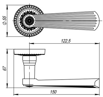 Ручка Armadillo (Армадилло) раздельная Romeo CL3-AS-9 Античное серебро - фото 82288