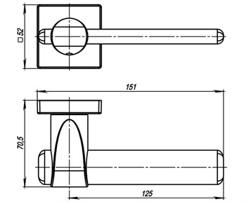Ручка Armadillo (Армадилло) раздельная AJAX USQ1 SN/CP-3 Мат никель/хром - фото 82358