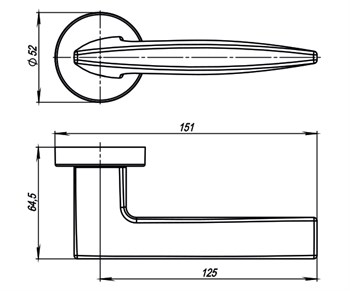 Ручка Armadillo (Армадилло) раздельная R.URB52.SQUID (SQUID URB9) SN-3 матовый никель - фото 82423