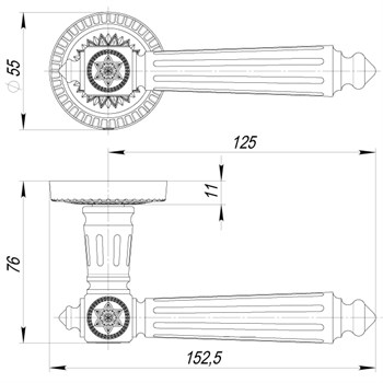 Ручка Armadillo (Армадилло) раздельная Matador CL4/HD СР-8 Хром - фото 82466