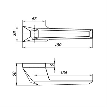 Ручка Armadillo (Армадилло) раздельная K.UCS36.STONE (STONE UCS) SN-3 матовый никель - фото 82625