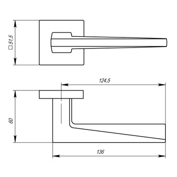 Ручка Armadillo (Армадилло) раздельная MORI USS/HD CP-8 Хром - фото 82685