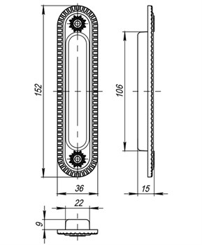 Ручка Armadillo (Армадилло) для раздвижных дверей SH.CL152.010 (SH010/CL) FG-10 французское золото - фото 82804