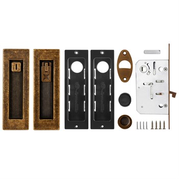 Защелка Armadillo (Армадилло) с ручками для раздвижных дверей SH.URB153.KIT011-BK (SH011 URB) АВ-7 бронза - фото 82861