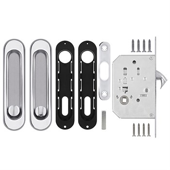 Защелка Punto (Пунто) с ручками для раздвижных дверей SH.SL152.KIT011-BK (Soft LINE SL-011) СP-8 хром - фото 82884