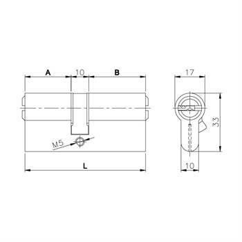 Цилиндровый Kale kilit (Кале килит) механизм 164 BN/68 (26+10+32) mm латунь 5 кл. - фото 82978