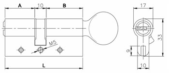 Цилиндровый механизм Kale kilit (Кале килит) с вертушкой 164 DBM-E/70 (30+10+30) mm никель 5 кл. - фото 83463