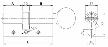 Цилиндровый Kale kilit (Кале килит) механизм перекодируемый 164 OBS BME-Z/80 (35+10+35) mm никель 5 кл.+ 2 кл. с вертушкой - фото 83581