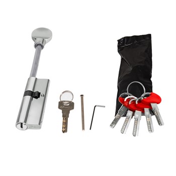 Цилиндровый Fuaro (Фуаро) механизм (D-PRO507-8/85) D-PRO5007-8Tang85(50+10+25) CP хром 5+1Key со штоком перекод. - фото 84030