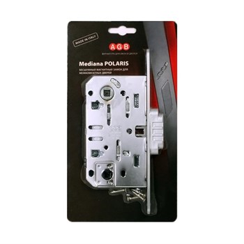 B06102.50.34.567 AGB (АГБ) Защелка врезная WC (мат. хр.) с отв. пл. B02402.05.34 MEDIANA POLARIS - фото 84301