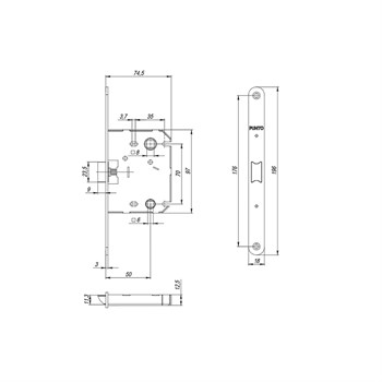 Защелка Punto (Пунто) PLASTPL70X-R20 (PL70X-R20 SN) (врезная) SN мат. никель упаковка - фото 84608