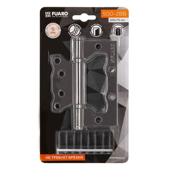 Петля Fuaro (Фуаро) универсальная без врезки IN4500W-BL GR (500-2BB/BL 100x2,5) графит БЛИСТЕР - фото 86099