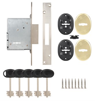 Замок Mottura (Моттура) врезной сувальдный 40.751.42 (с отв. планкой, без накладок) - фото 86206
