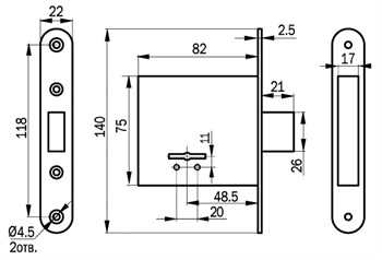 Замок Sam (Сам) врезной сувальдный ЗВ8-4С/03, 3 кл. /76500/ - фото 86228