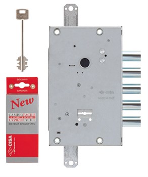 Замок Cisa (Чиза) врезной сувальдный NEW CAMBIO FACILE 57.655.48 (тех. упаковка), ключ 64 мм - фото 86245