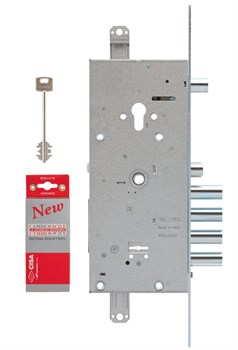 Замок Cisa (Чиза) врезной двухсистемный NEW CAMBIO FACILE 57.986.48 (тех. упаковка), ключ 44 мм - фото 86252