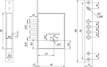 Замок Mettem (Меттэм) врезной сувальдный ЗВ8 190.0.0 4, 5 кл. (посадочные размеры FAYN 102 FK) - фото 86377