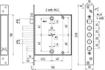 Замок Mettem (Меттэм) врезной сувальдный с защёлкой ЗВ9 144.0.0, 5 кл. (ключ 60 мм) - фото 86417