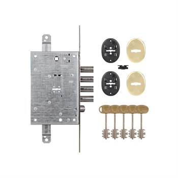 Замок Mottura (Моттура) врезной сувальдный с защёлкой 52.771, ключ 60 мм, без накл. - фото 86462