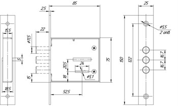 Замок Mettem (Меттэм) врезной сувальдный ЗВ8 852.0.0, 5 кл. - фото 86550