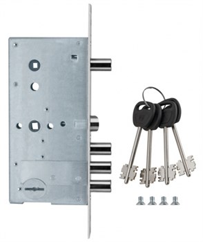 Замок Guardian (Гардиан) врезной сувальдный с задвижкой и защёлкой ЗВ 50.15, 4 кл. (длинный кл. 59 мм) /123:015/ - фото 86556