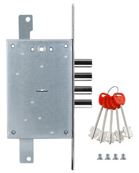 Замок Guardian (Гардиан) врезной сувальдный ЗВ 20.02 Т с тягами, 5 кл. (длинный кл. 54 мм) /123:223:3/ - фото 86561