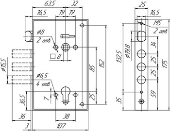 Корпус Mettem (Меттэм) врезного замка с защёлкой ЗВ4 703.0.0 (без лицевой планки) - фото 86615