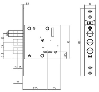 Замок Kale kilit (Кале килит) врезной сувальдный 447/L , 4 кл. - фото 86630