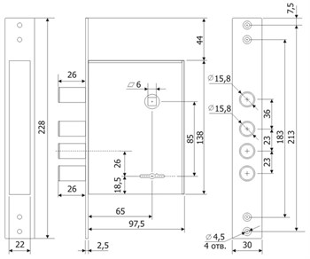 Замок Guardian (Гардиан) врезной сувальдный с защёлкой ЗВ 30.04, 4 кл. (длинный кл. 59 мм) /123:185:2/ - фото 86648 Замок Guardian (Гардиан) врезной сувальдный с защёлкой ЗВ 30.04, 4 кл. (длинный кл. 59 мм) /123:185:2/ - фото 86648