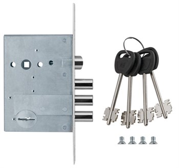 Замок Guardian (Гардиан) врезной сувальдный с защёлкой ЗВ 50.11, 4 кл. (длинный кл. 70,5 мм) /128:4174/ - фото 86702