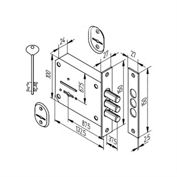 Замок kerberos (KERBEROS) врезной сувальдный 115.21.003, 3 кл. - фото 86760