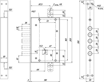 Замок Mettem (Меттэм) врезной сувальдный ЗВ8 341.1.1 с тягами, 5 кл. (ключ 60 мм) - фото 86776