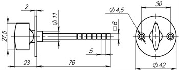 Ручка Armadillo (Армадилло) поворотная BK6.R.SB30 (SB-30/6) CP-8 хром - фото 86865