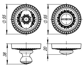 Ручка Armadillo (Армадилло) поворотная WC-BOLT BK6 CL/HD AS-9 Античное серебро - фото 87107