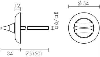 Ручка Fuaro (Фуаро) поворотная BKW8x75.R.HMR54 (HMR8x75) BL-24 черный - фото 87310