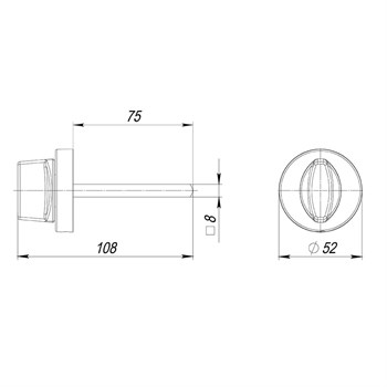 Ручка Armadillo (Армадилло) поворотная BKW8.R.URB52 (BKW8/URB) BL-26 черный - фото 87358