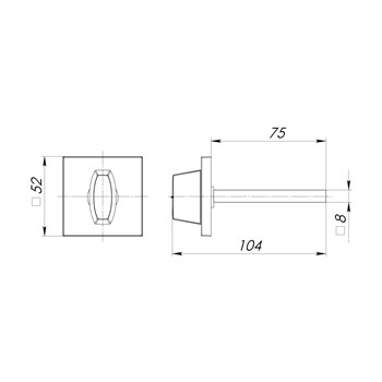 Ручка Armadillo (Армадилло) поворотная BKW8.K.USS52 (BKW8/USS) BPVD-77 вороненый никель - фото 87370