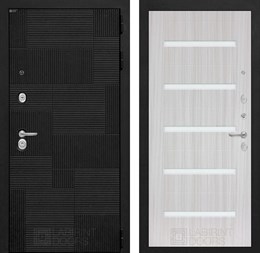 Входная дверь PAZL 01 - Сандал белый, стекло белое