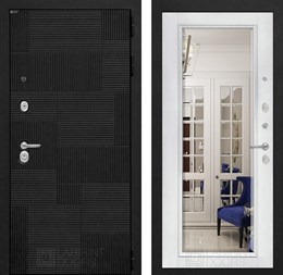 Входная дверь PAZL с Зеркалом Фацет - Белый софт