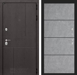 Входная дверь URBAN 25 - Бетон светлый, черная вставка