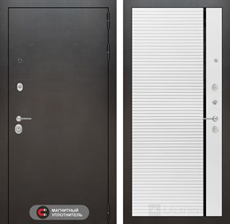 Входная дверь SILVER 22 - Белый софт, черная вставка