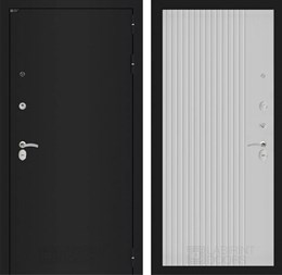 Входная дверь CLASSIC шагрень черная 29 - Белый рельеф софт