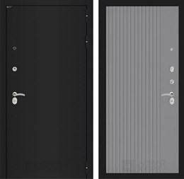 Входная дверь CLASSIC шагрень черная 29 - Серый рельеф софт