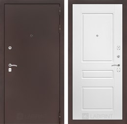 Входная дверь CLASSIC антик медный 03 - Белый софт