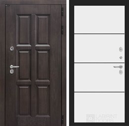 Входная дверь Лондон 25 - Белый софт, черный молдинг