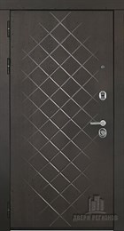 Дверь входная Президент Люкс зеркало, цвет горький шоколад, панель - trend цвет chiaro patina argento (ral 9003)