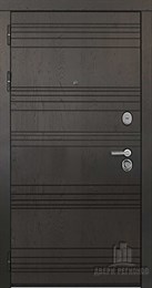 Дверь входная со сменными панелями Министр, цвет горький шоколад, панель - trend цвет chiaro patina argento (ral 9003)