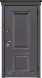 Дверь входная уличная Гранит Термо, цвет Горький шоколад, панель - trend цвет chiaro patina argento (ral 9003)